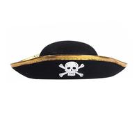 Vynetra Chapeau tricorne pour spectacles de scène, chapeau de capitaine d'Halloween, jeu de rôle, costume de pirate pour scène, fête à thème