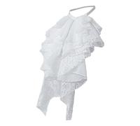 Vynetra Jabot réglable à volants en dentelle faux col cravate pour pirate victorien fête à thème médiéval col jabot, blanc, taille unique