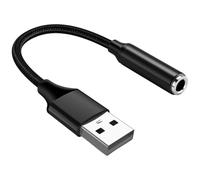 Vynetra Le câble adaptateur audio USB 3,5 mm à vitesse rapide améliore la technologie des connecteurs pour un adaptateur de carte son USB clair et auditif