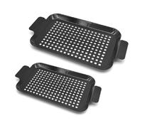 Vynetra Lot de 2 poêles à griller délicates en porcelaine, excellente circulation de la chaleur, construction portable pour pique-niques, barbecues, grills de taille double