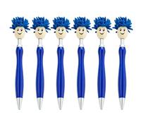 Vynetra Lot de 6 stylos à bille à encre noire de 1,0 mm avec tête de serpillère pour écriture lisse, papeterie, fournitures scolaires et de bureau