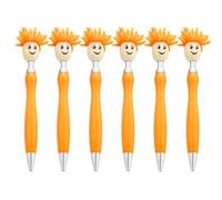 Vynetra Lot de 6 stylos à bille à encre noire de 1,0 mm avec tête de serpillère pour écriture lisse, papeterie, fournitures scolaires et de bureau