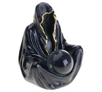 Vynetra Sculpture de dieu de la mort en résine - Décoration d'Halloween avec chauves-souris volantes pour la maison - Décoration de collection - Cadeau d'Halloween - Boule de cristal