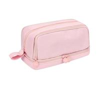 Vynetra Trousse à crayons de couleur unie - Trousse esthétique double couche - Grande capacité - Fournitures scolaires et de bureau - Double couche - Couleur unie, b