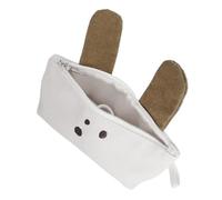 Vynetra Trousse à crayons en toile avec oreilles de chien - Grande capacité - Organisateurs portables - Pochettes à stylos - Trousse de voyage pour maquillage et fournitures scolaires, Taille du café