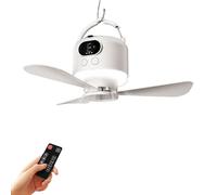 Vynetra Ventilateur de plafond rechargeable par USB avec lame amovible et alimentation d'urgence 10400 mAh pour le camping et l'extérieur