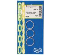 VYNEX - Blister de 3 Anneaux brisé nickelé Ø26mm