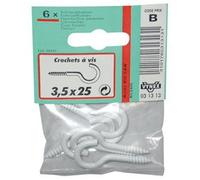 VYNEX Crochet rilsanisé Blanc 2.5x10 x15