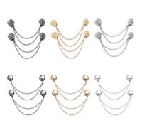VYNFLICK Lot de 12 pinces magnétiques multifonctions pour chemise avec chaîne pour vêtements de femme, manches, pantalons, hijabs, chapeaux, écharpes