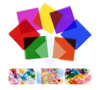 VYNFLICK Lot de 200 feuilles de cellophane colorées en plastique transparent irisé - 8 couleurs - Pour emballage cadeau de bonbons (19 x 19 cm)