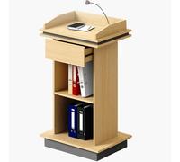 Vyntyra Classic Lectern Podium Stand,Multi-Purpose Tabletop for Speech,Pulpit with Wooden Heavy Base, Pulpits for Churches with Adjustable Shelf(B)