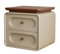 Vyntyra Petite Table de Chevet en Bois à 2 tiroirs, Table d'appoint en Bois, poignée Facile à Tirer, Chambre d'amis(Khaki,45cm)