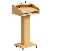 Vyntyra Podium avec Roues et étagère de Rangement,Pupitre de Conférence Mobile Lutrin,Pupitre de Présentation en Lutrin Debout avec Étagère,Rangement(B)