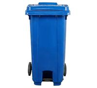 Vyntyra Poubelle commerciale, plastique, 2 roues robustes, poignée ergonomique et couvercle, construction robuste, for une robustesse et une résistance maximale aux chocs.(Blue,240L)