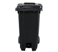 Vyntyra Poubelle commerciale, plastique, 2 roues robustes, poignée ergonomique et couvercle, construction robuste, for une robustesse et une résistance maximale aux chocs.(Black,100L)