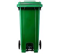 Vyntyra Poubelle commerciale, poubelles 2 roues robustes, poignée et couvercle ergonomiques, construction robuste conçue for une robustesse et une résistance maximale aux chocs.(Green,240L-C)