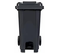 Vyntyra Poubelle de rue avec couvercle,Mobil Plastic Poubelle à roulettes pour tri sélectif, poignée,pour Terrasse, Cour, Jardin, Extérieur(Black,240L)