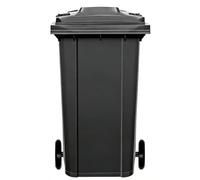 Vyntyra Poubelle Exterieur，Bac Conteneur for Déchets et Recyclage，Poubelle à roulettes avec roues en caoutchouc，avec couvercle et 2 poignées，Terrasse, Cour, Jardin, Extérieur(Black,107cm)