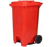Vyntyra Poubelle extérieure,Conteneur à déchets avec couvercle en plastique,Poignée, pour Déchets et Recyclage avec Roues,pour Terrasse, Cour, Jardin, Extérieur(Red,120L)