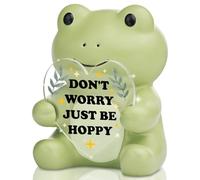 VYNWPDFLI LSW5 Figurine grenouille « Don't Worry Just Be Hoppy » - Cadeau positif pour un ami, décoration de bureau d'encouragement pour coéquipier - Petite figurine de collection en résine pour