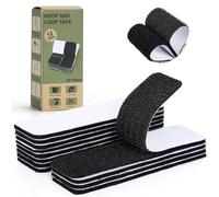 VynyQoo 12 Ensembles Scratch Autocollant Double Face, Durable et Amovible, Bandes de Scratch Autocollantes, pour la Décoration de la Maison, Du Bureau, de la Cuisine et de la Voiture (Noir)