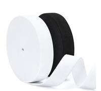 VynyQoo 25mm Bande Élastique pour Couture, 2 Rouleaux de 12 Mètres Elastique Noir et Blanc, Elastique Couture pour Artisanat, Projets DIY, Fabrication de Vêtements