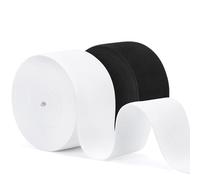 VynyQoo 50mm Bande Élastique pour Couture, 2 Rouleaux de 8 Mètres Elastique Noir et Blanc, Elastique Couture pour Artisanat, Projets DIY, Fabrication de Vêtements
