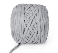 VynyQoo Fil Tee pour Crochet Polyester, Pelote Crochets 105m, 2 cm large Tshirt Yarn, Grosse Tricoter Débutants pour Sac Crochet，Paniers, DIY & Intérieure (Gris)