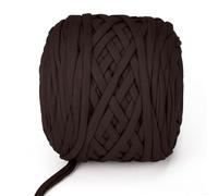 VynyQoo Fil Tee pour Crochet Polyester, Pelote Crochets 105m, 2 cm large Tshirt Yarn, Grosse Tricoter Débutants pour Sac Crochet，Paniers, DIY & Intérieure (Marron)