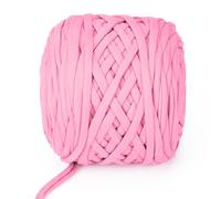 VynyQoo Fil Tee pour Crochet Polyester, Pelote Crochets 105m, 2 cm large Tshirt Yarn, Grosse Tricoter Débutants pour Sac Crochet，Paniers, DIY & Intérieure (rose)