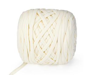 VynyQoo Fil Tee pour Crochet Polyester, Pelote Crochets 105m, 2 cm large Tshirt Yarn, Grosse Tricoter Débutants pour Sac Crochet，Paniers, DIY & Intérieure (blanc)