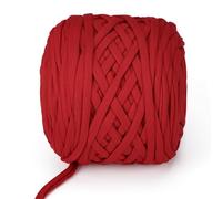 VynyQoo Fil Tee pour Crochet Polyester, Pelote Crochets 105m/300g, 2 cm large Tshirt Yarn, Grosse Tricoter Débutants pour Sac Crochet，Paniers, DIY & Intérieure (rouge)