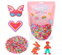 VynyQoo Perles à Repasser Scintillante 3200 pièces | 11 Couleurs, Perles Fusibles 5mm DIY pour Enfants, Kit Créatif Art & Craft Gifts