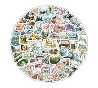 VYNZOR 100 Autocollants de Voyage Miniatures, Lot d'Autocollants Scrapbooking pour Carnet de Voyage, Journal Intime et Album Photo, Idéals pour Personnaliser Vos Objets