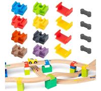 VYNZOR 16 Pièces Adaptateurs De Pont Compatibles Avec Les Chemins De Fer En Bois BRI O Et Les Blocs De Construction,Compatible avec Duplo Train,Coffret D'Extension De Rails Pour Circuit Train Bois