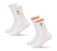VYNZOR 2 Paires Chaussettes Aperoi Spritz, Coton Blanc avec Motif Verre à Vin, Unisexe Sport/Tennis/Foot, Cadeau Original pour Amateurs d'Apero