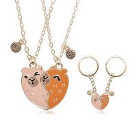 VYNZOR Deux colliers d'amitié avec pendentifs détachables en forme de cœur, parfaits comme cadeau de Saint-Valentin pour une amie ou une amoureuse (collier assorti pour la version fille).