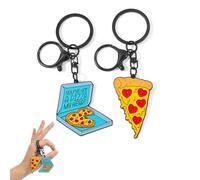VYNZOR Llavero Pareja,2 Piezas de Pizza Kawaii para Novios,porte clef couple,Regalo Divertido para San Valentín,Aniversario o para Amantes de la Pizza,Diseño de Pizza Completa al Juntar,cadeaux couple