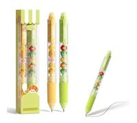 VYNZOR Lot de 2 stylos rétractables, séchage rapide, mines cristal, pointe de 0,5 mm, encre effaçable, n'abîment pas le papier, idéal pour le bureau et l'école.