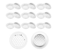 VYNZOR Lot de 20 Caches de Trou d'Aération, Grilles Blanches Round pour Armoire, Placard et Tiroir, Design sobre pour une Meilleure Circulation d'Air, Diamètre Intérieur 35mm