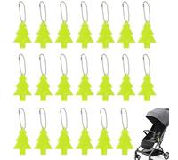 VYNZOR Lot de 20 Porte-Clés Réfléchissants Enfant Sapin de Noël - Accessoires Sécurité 5×4 cm, Pendentifs Réfléchissants pour Cartable, Sac à Dos ou Veste, Haute Visibilité Nuit