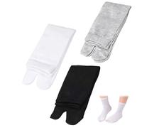 VYNZOR Lot de 3 paires de chaussettes japonaises pour tongs, chaussettes en coton élastique à bout fendu pour homme et femme Geta Samurai