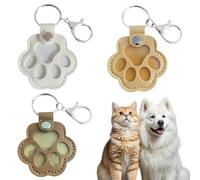 VYNZOR Porte-clés Souvenir pour Chien et Chat, 3 Porte-clés en Cuir en Forme de Patte avec Poche à Poils, Cadeau Émouvant en Mémoire d'un Animal de Compagnie Disparu