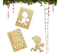 VYNZOR Set Déco Lutin Malicieux, 4 Po choirs Réutilisables pour Empreintes de Pas et Fenêtres, Idée Créative pour Décoration Intérieure de Noël, Animation Festive pour Enfants et Famille