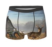 VYONNE Boxer de chasse au cerf pour homme avec taille élastique - Boxer doux pour homme, sous-vêtements extensibles pour homme pour un usage quotidien - Boxer hipster ajusté pour homme, Noir , XXL-3XL