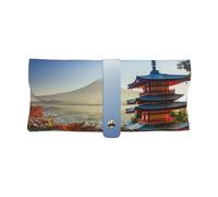 VYONNE Étui à lunettes portable en cuir PU avec décoration de Noël avec lumières pour homme et femme, Japon Mont Fuji Paysage, taille unique