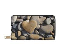 VYONNE Heart Stone Long portefeuille en similicuir chic et élégant pour femme moderne avec porte-cartes et poches de rangement, sac à main durable pour voyage quotidien, blanc, Taille unique