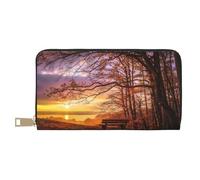 VYONNE Lonely Bench Portefeuille long en similicuir chic et élégant pour femme moderne, grande capacité, porte-cartes et poches de rangement, sac à main durable pour voyage quotidien, blanc, Taille