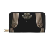 VYONNE Long lustre de salle de bal en similicuir avec pochette chic et élégante pour femme moderne, grande capacité, porte-cartes et poches de rangement, sac à main durable pour voyage quotidien,
