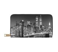 VYONNE New York Long portefeuille en similicuir chic et élégant pour femmes modernes avec porte-cartes et poches de rangement, sac à main durable pour voyage quotidien, blanc, Taille unique